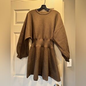 NWT MIOU MUSE Brown Knit Sweater Dress